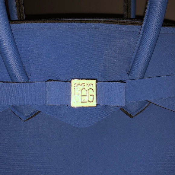 Save My Bag Blue Neoprene Petite Miss Handbag - Picture 4 of 13